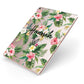 Personalised Tropical Floral Pink Apple iPad Case on Rose Gold iPad Side View