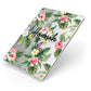 Personalised Tropical Floral Pink Apple iPad Case on Silver iPad Side View