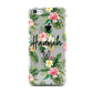 Personalised Tropical Floral Pink Apple iPhone 5c Case