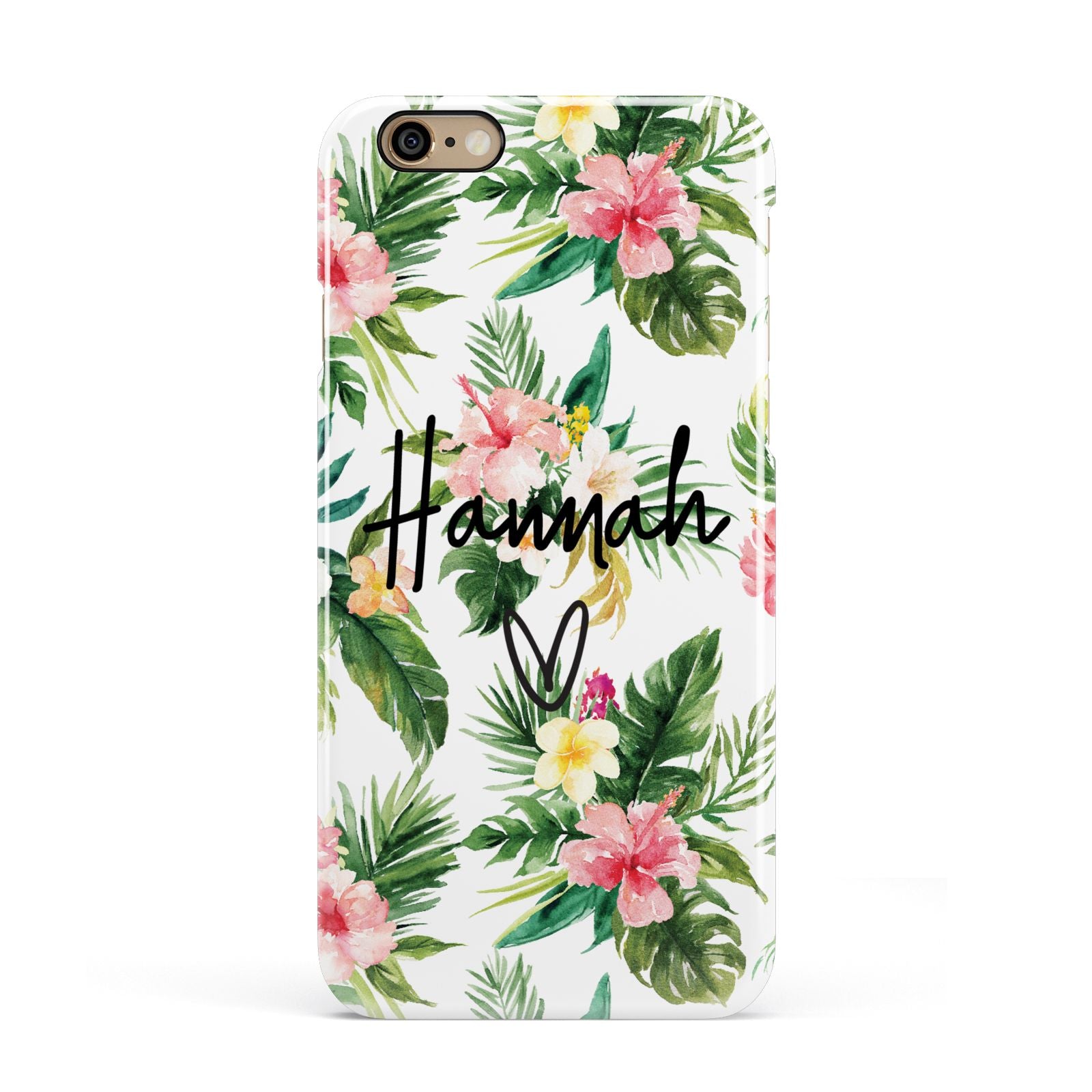 Personalised Tropical Floral Pink Apple iPhone 6 3D Snap Case
