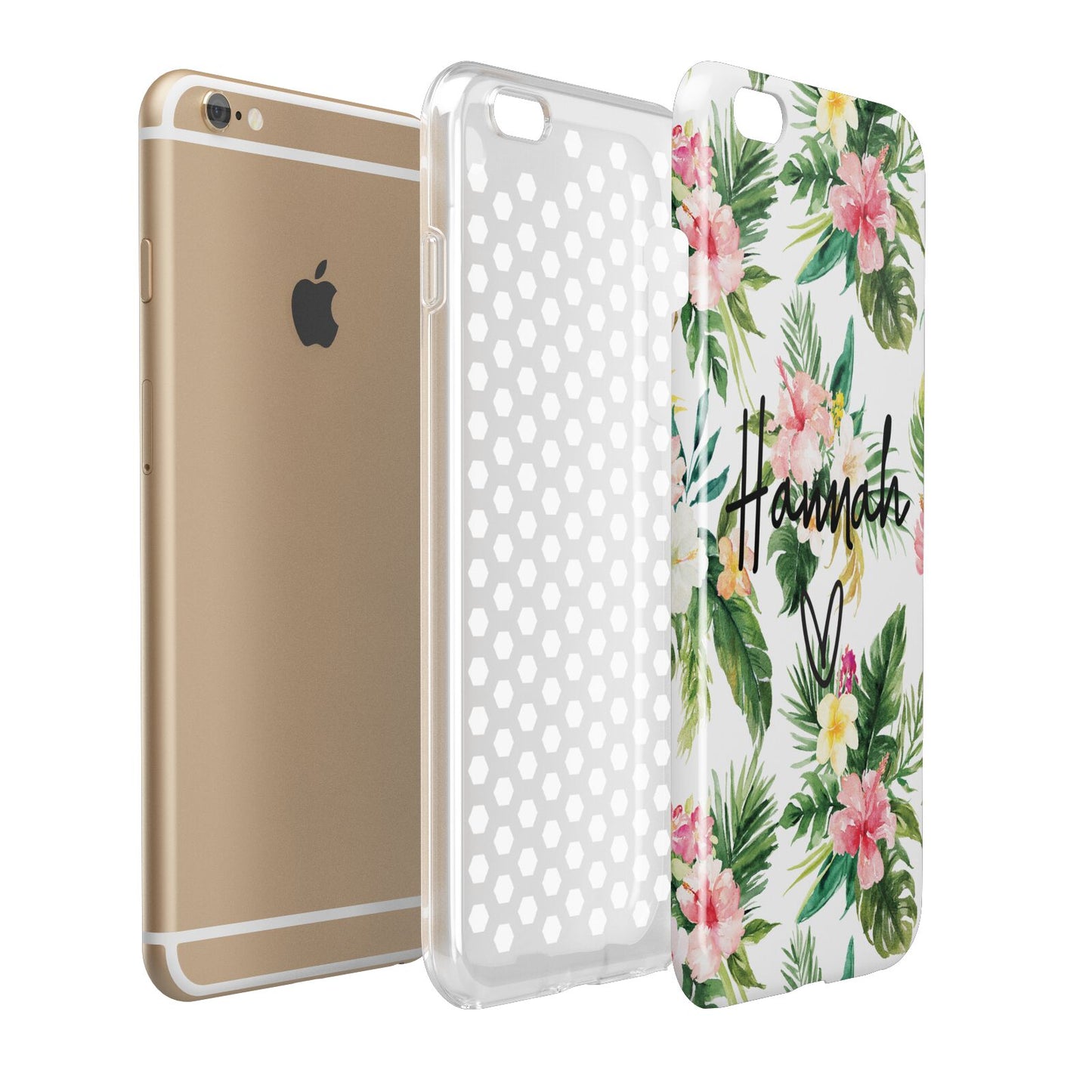 Personalised Tropical Floral Pink Apple iPhone 6 Plus 3D Tough Case Expand Detail Image