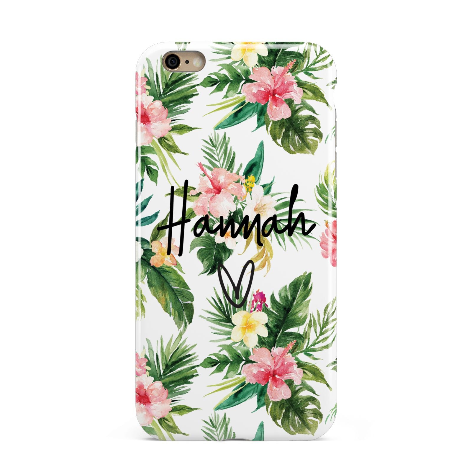 Personalised Tropical Floral Pink Apple iPhone 6 Plus 3D Tough Case