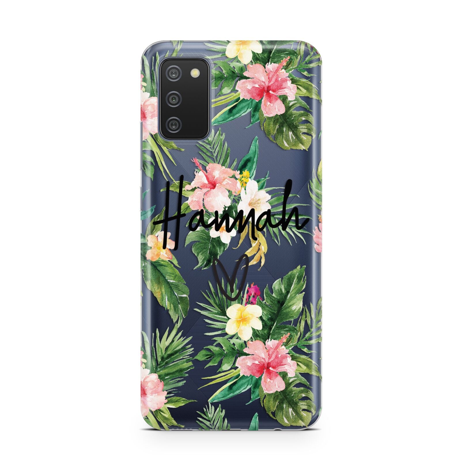 Personalised Tropical Floral Pink Samsung A02s Case