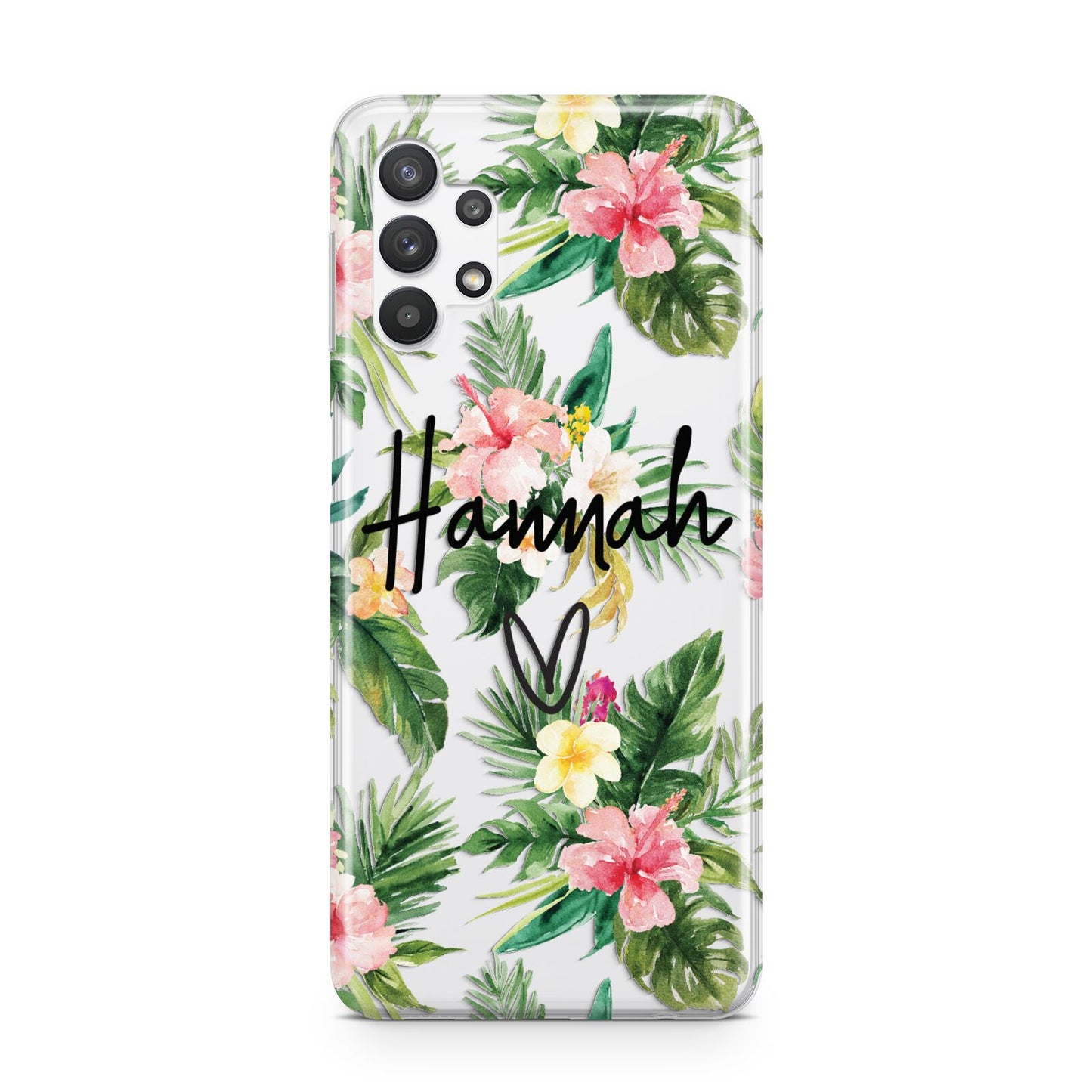 Personalised Tropical Floral Pink Samsung A32 5G Case