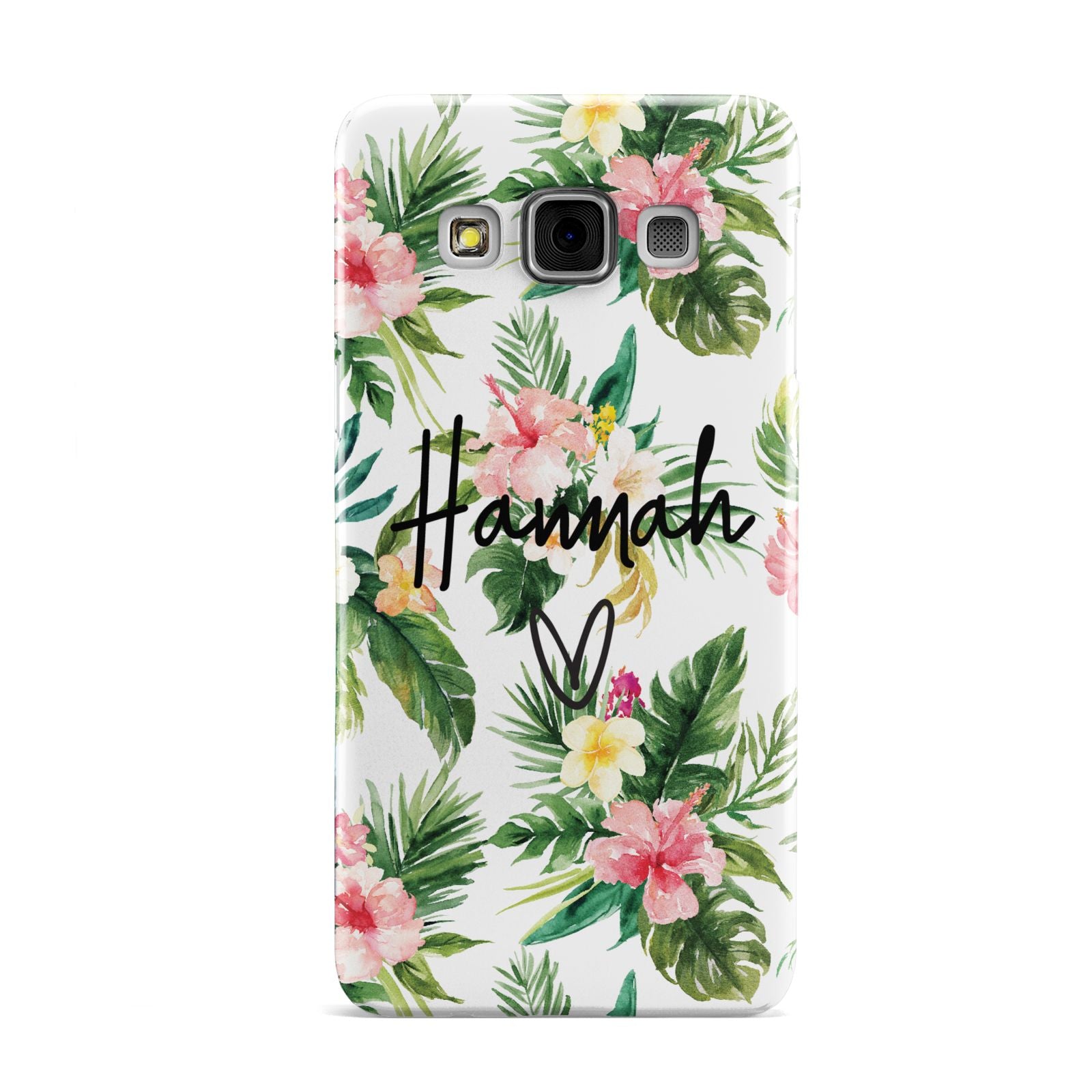 Personalised Tropical Floral Pink Samsung Galaxy A3 Case