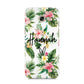Personalised Tropical Floral Pink Samsung Galaxy A5 2017 Case on gold phone