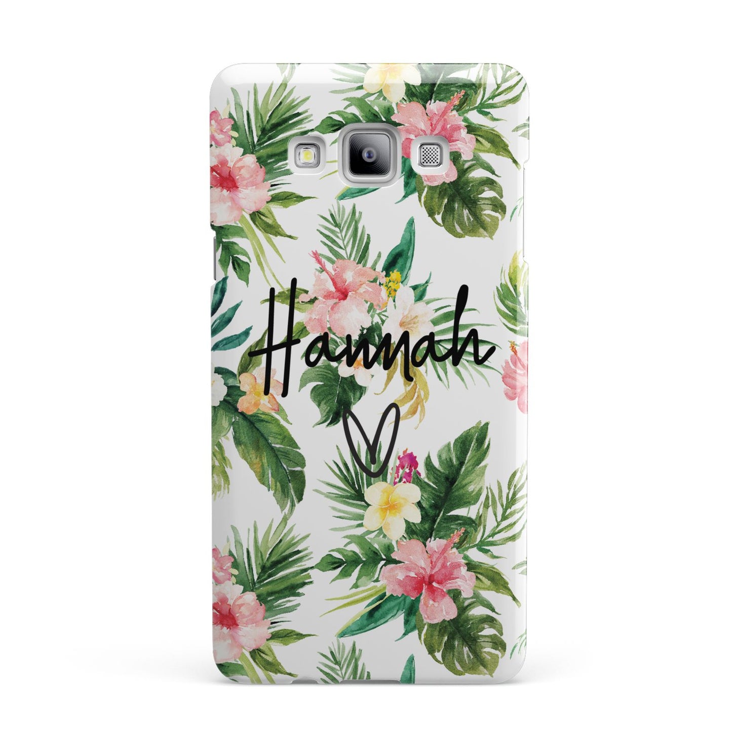 Personalised Tropical Floral Pink Samsung Galaxy A7 2015 Case