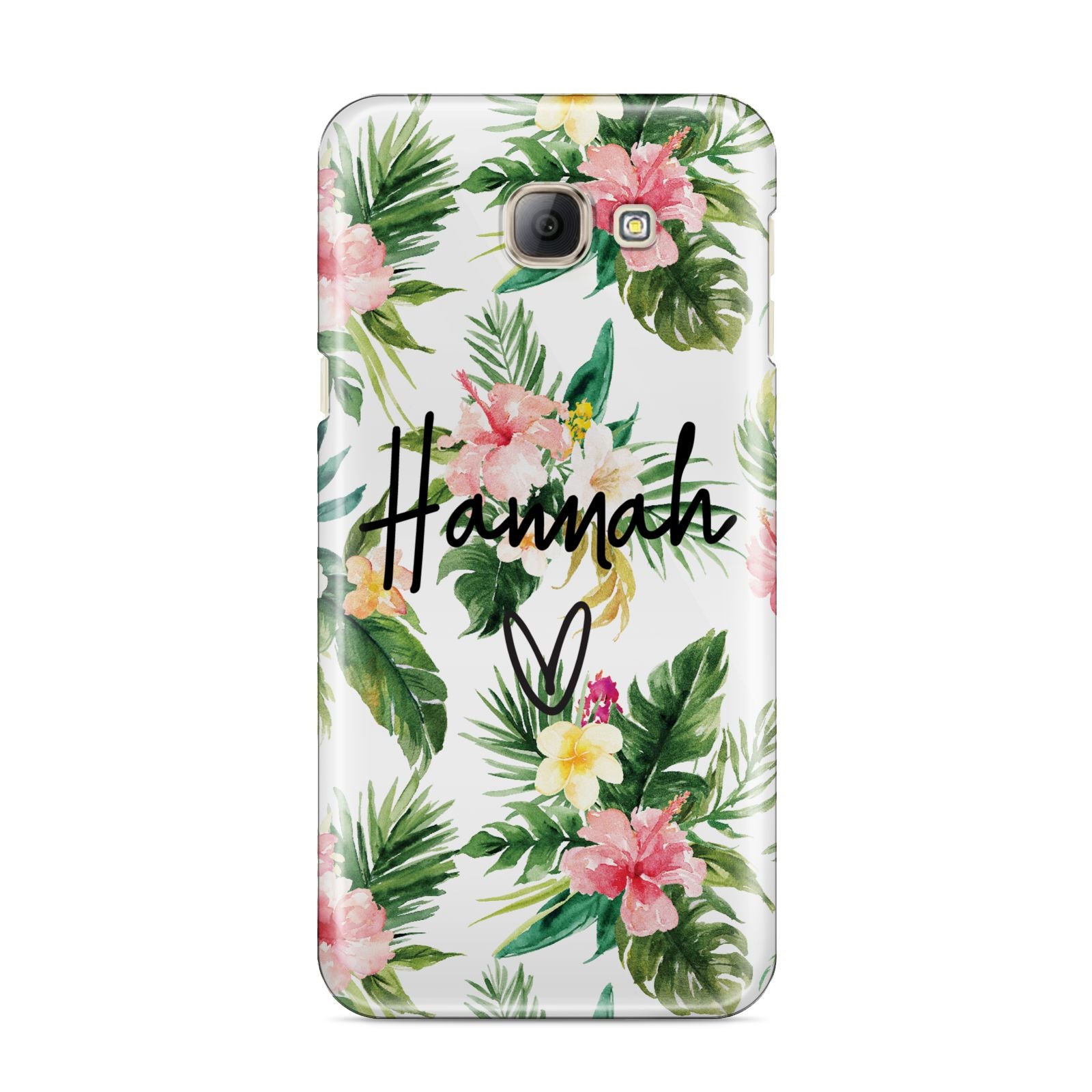 Personalised Tropical Floral Pink Samsung Galaxy A8 2016 Case
