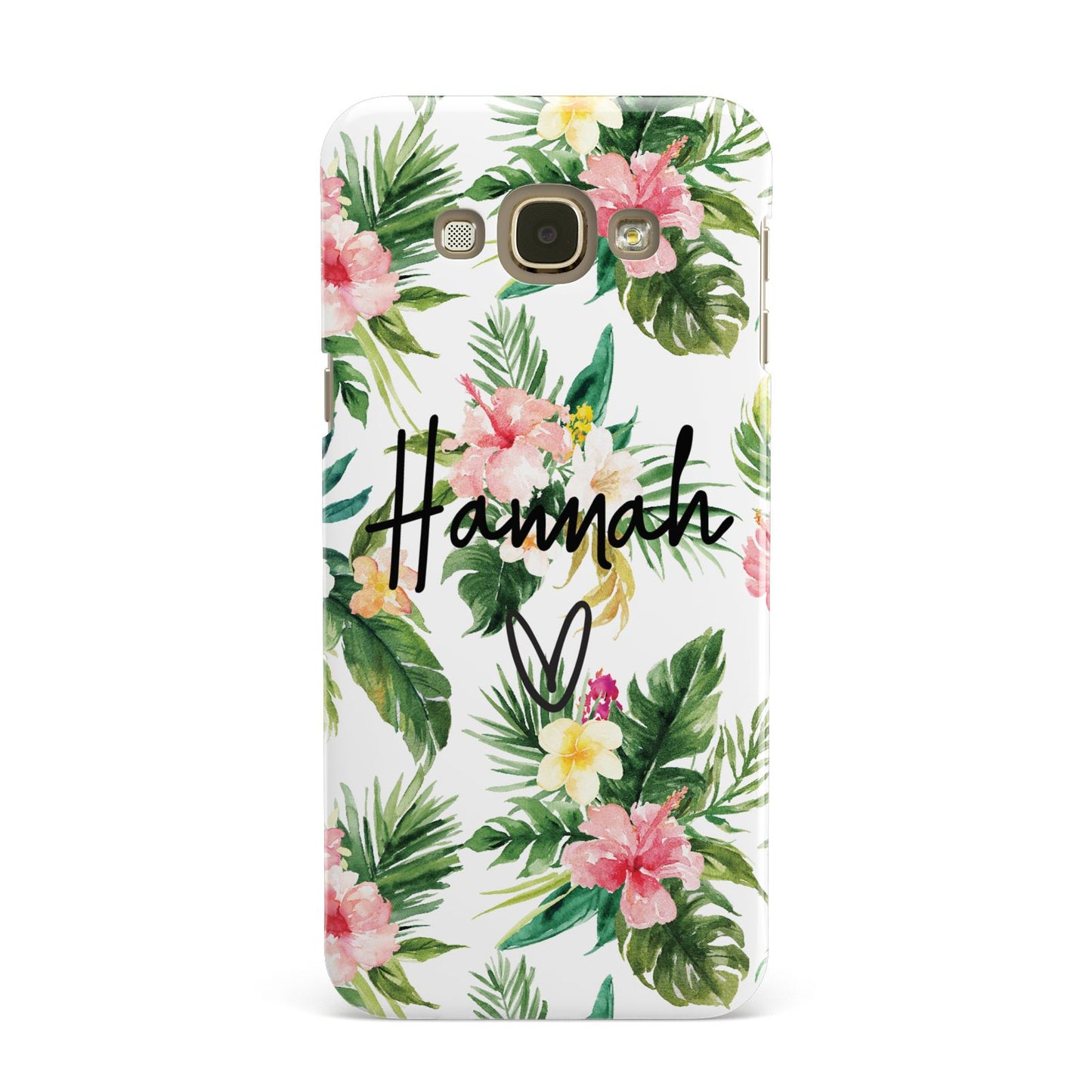 Personalised Tropical Floral Pink Samsung Galaxy A8 Case