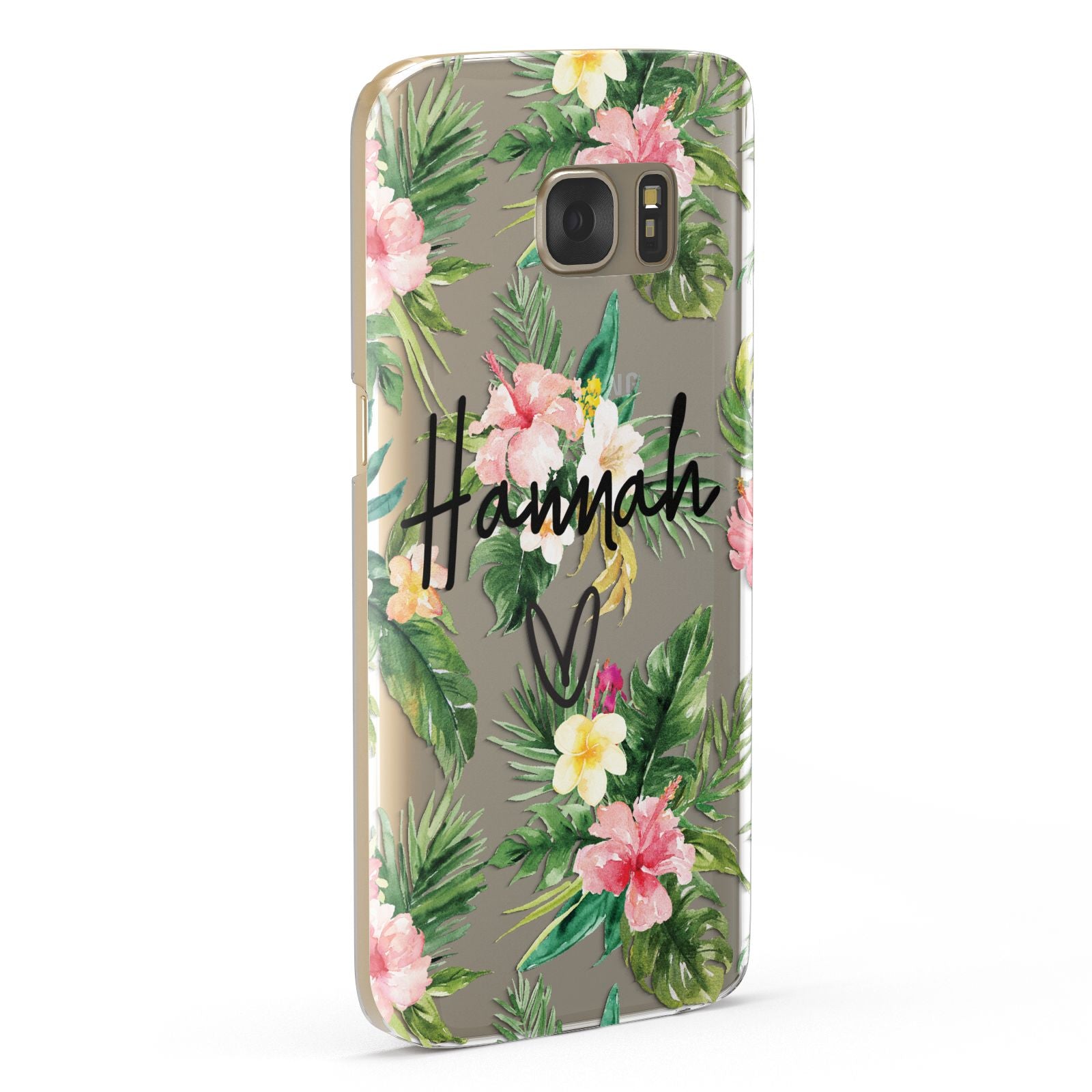 Personalised Tropical Floral Pink Samsung Galaxy Case Fourty Five Degrees