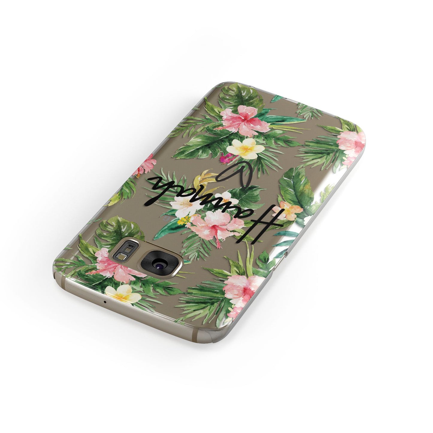 Personalised Tropical Floral Pink Samsung Galaxy Case Front Close Up
