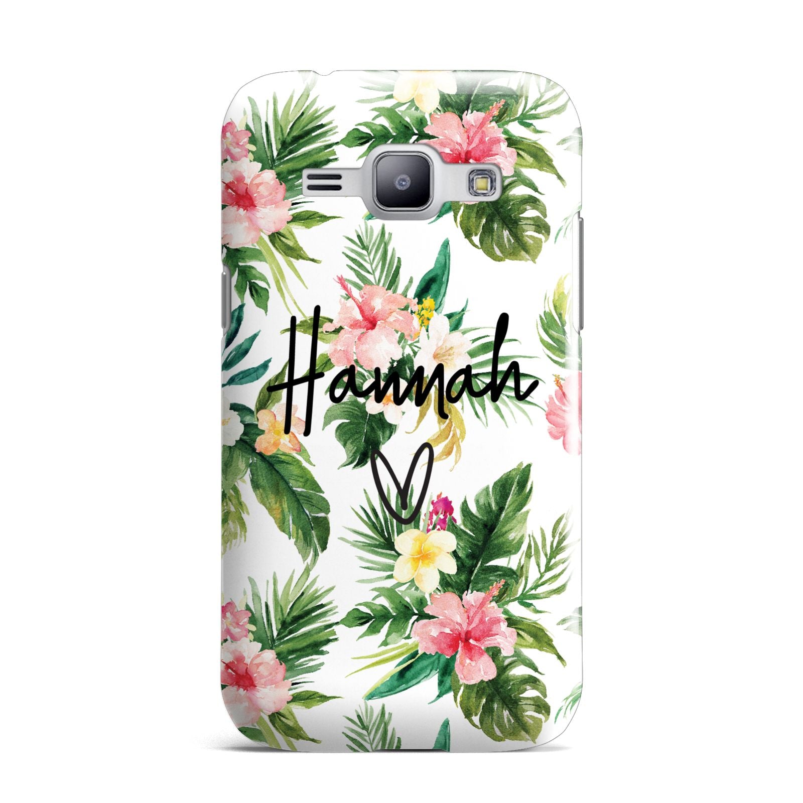 Personalised Tropical Floral Pink Samsung Galaxy J1 2015 Case