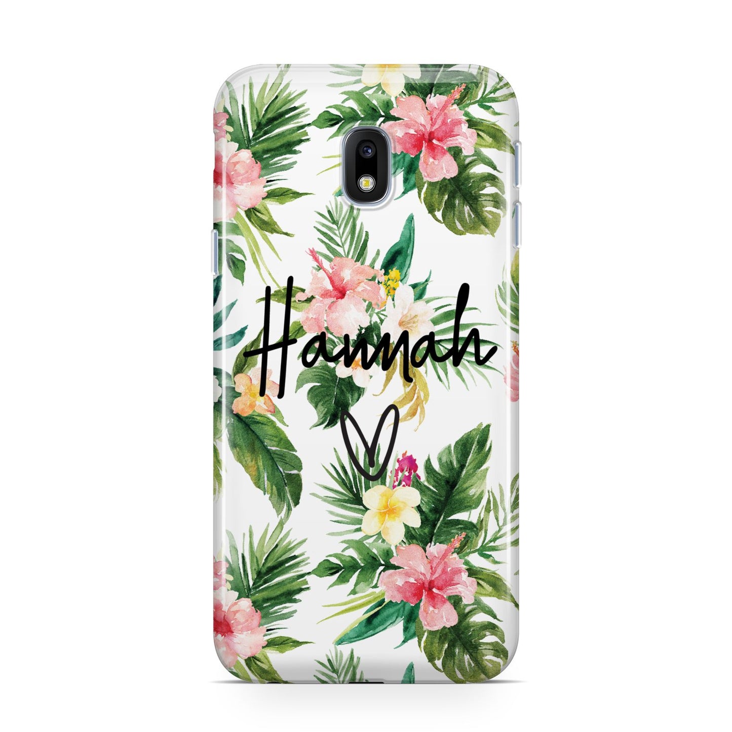 Personalised Tropical Floral Pink Samsung Galaxy J3 2017 Case