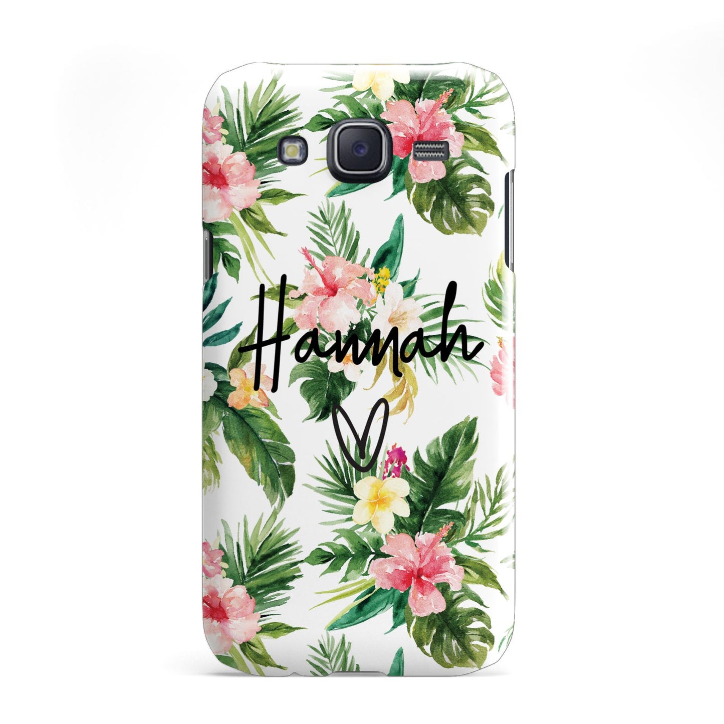 Personalised Tropical Floral Pink Samsung Galaxy J5 Case