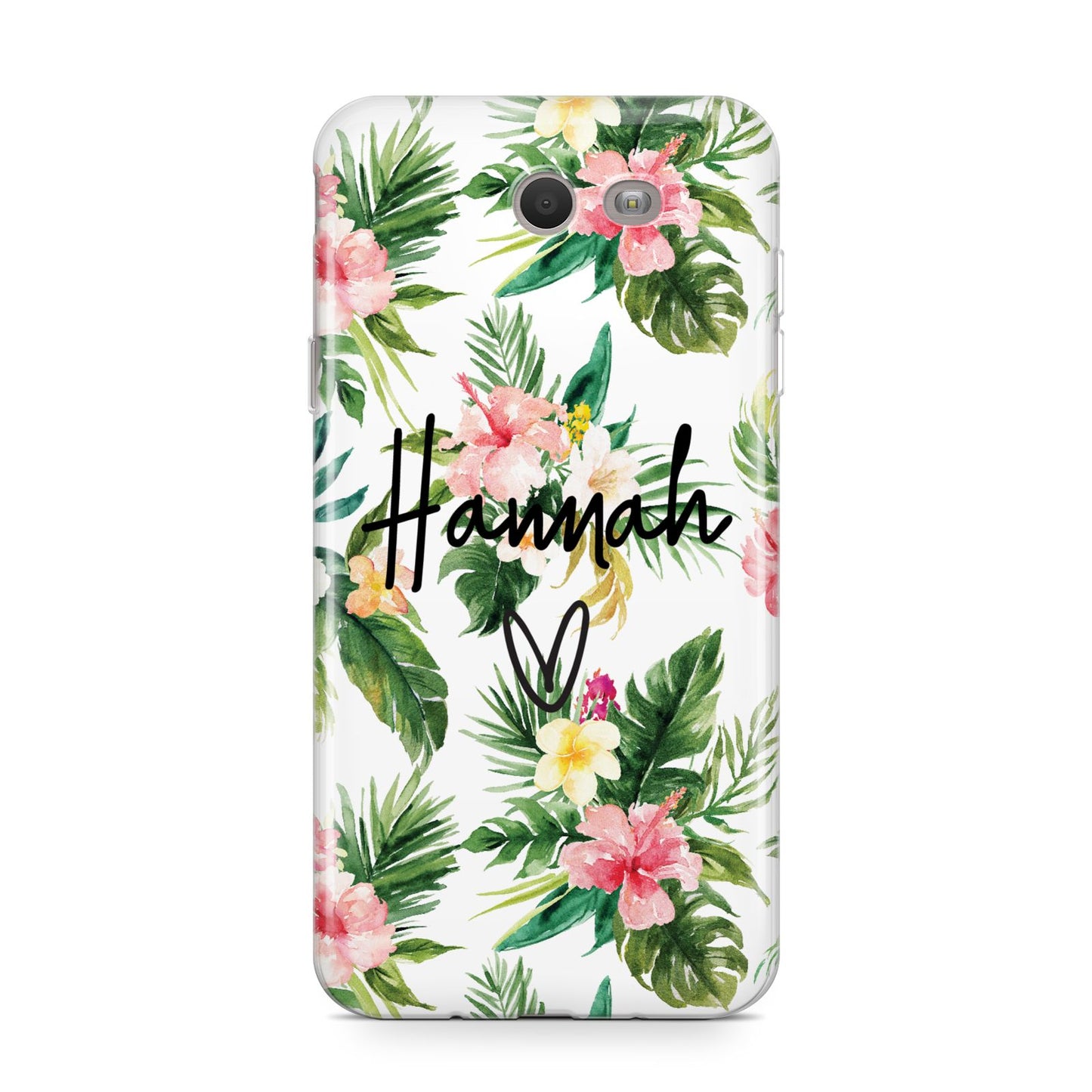 Personalised Tropical Floral Pink Samsung Galaxy J7 2017 Case