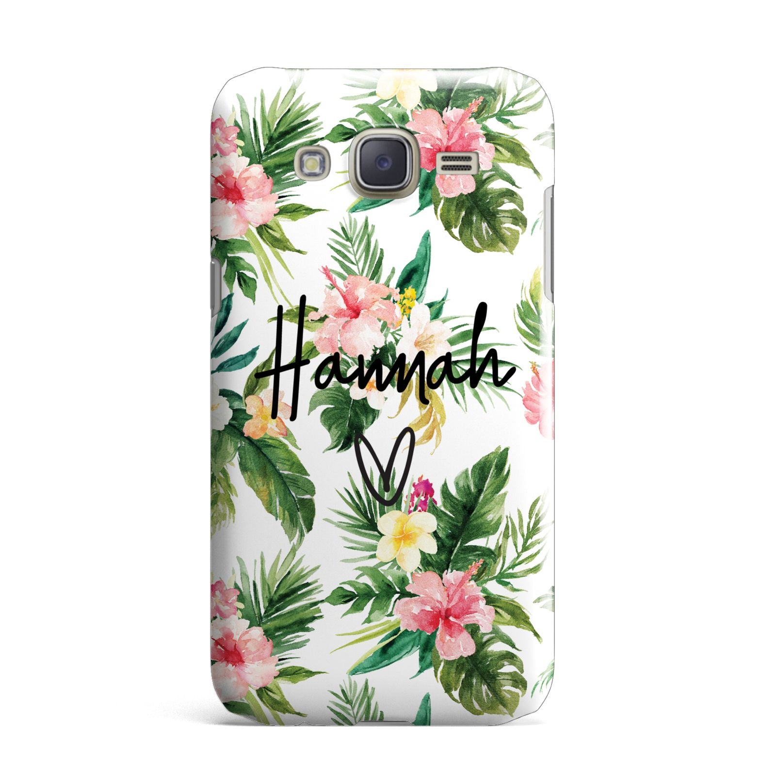 Personalised Tropical Floral Pink Samsung Galaxy J7 Case