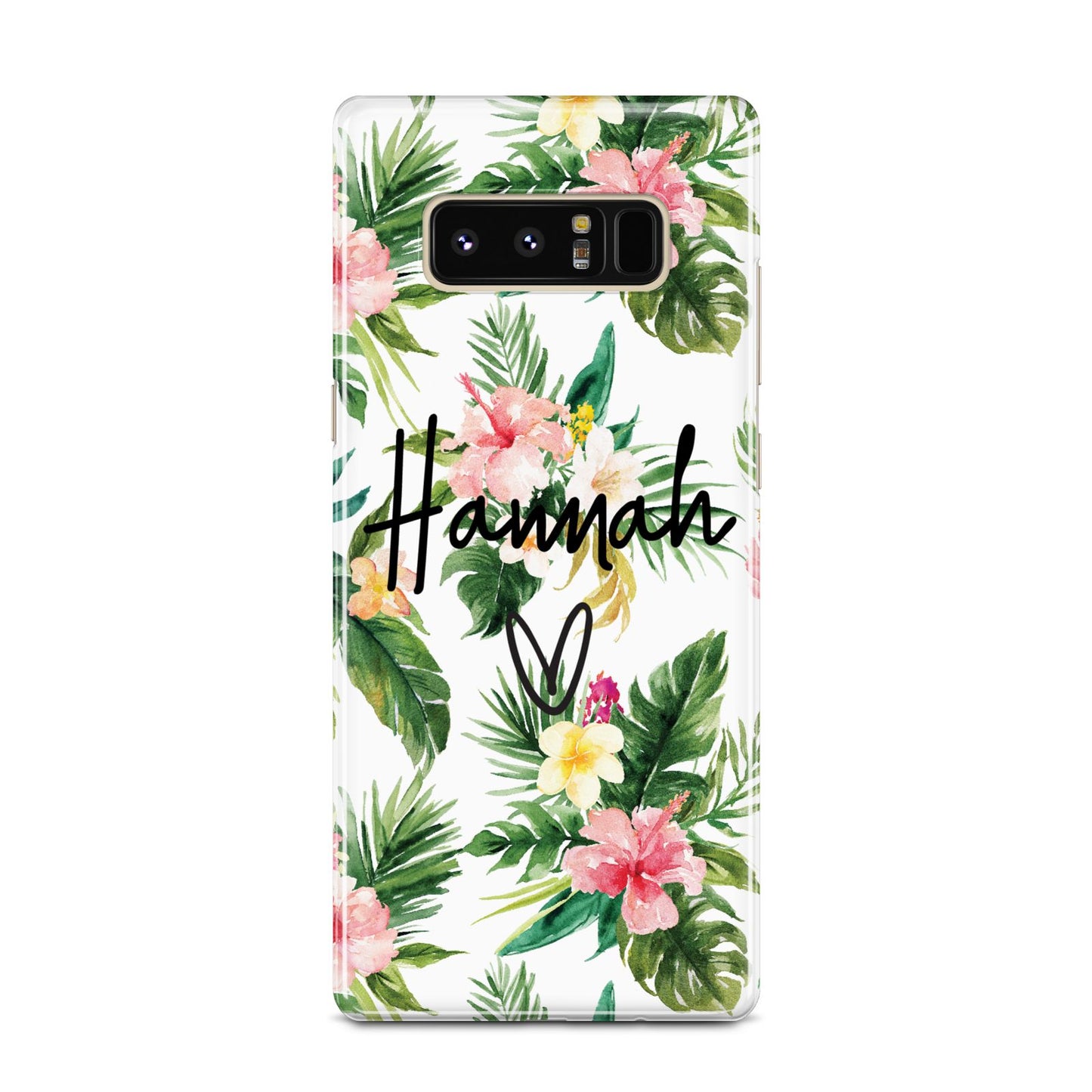 Personalised Tropical Floral Pink Samsung Galaxy Note 8 Case