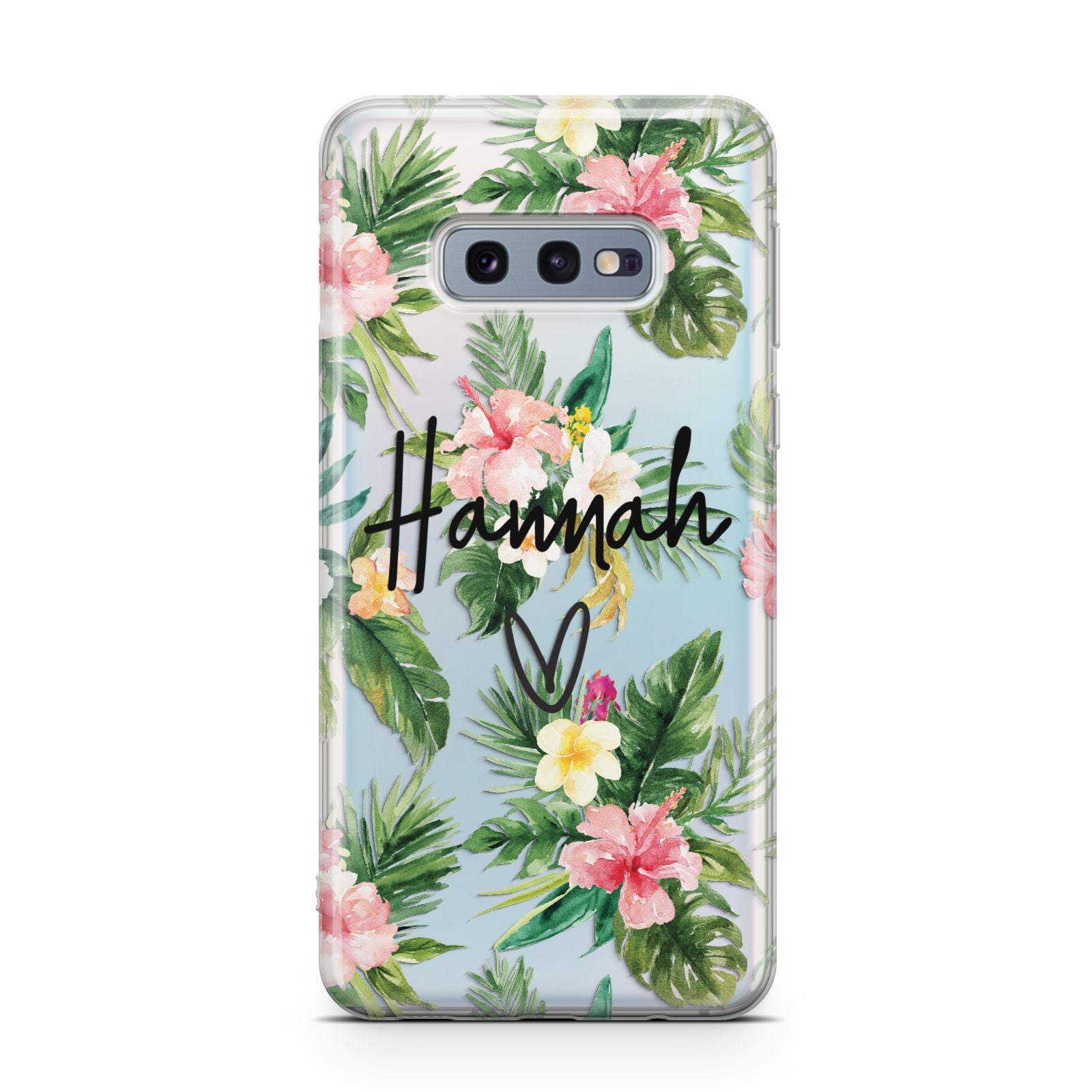 Personalised Tropical Floral Pink Samsung Galaxy S10E Case