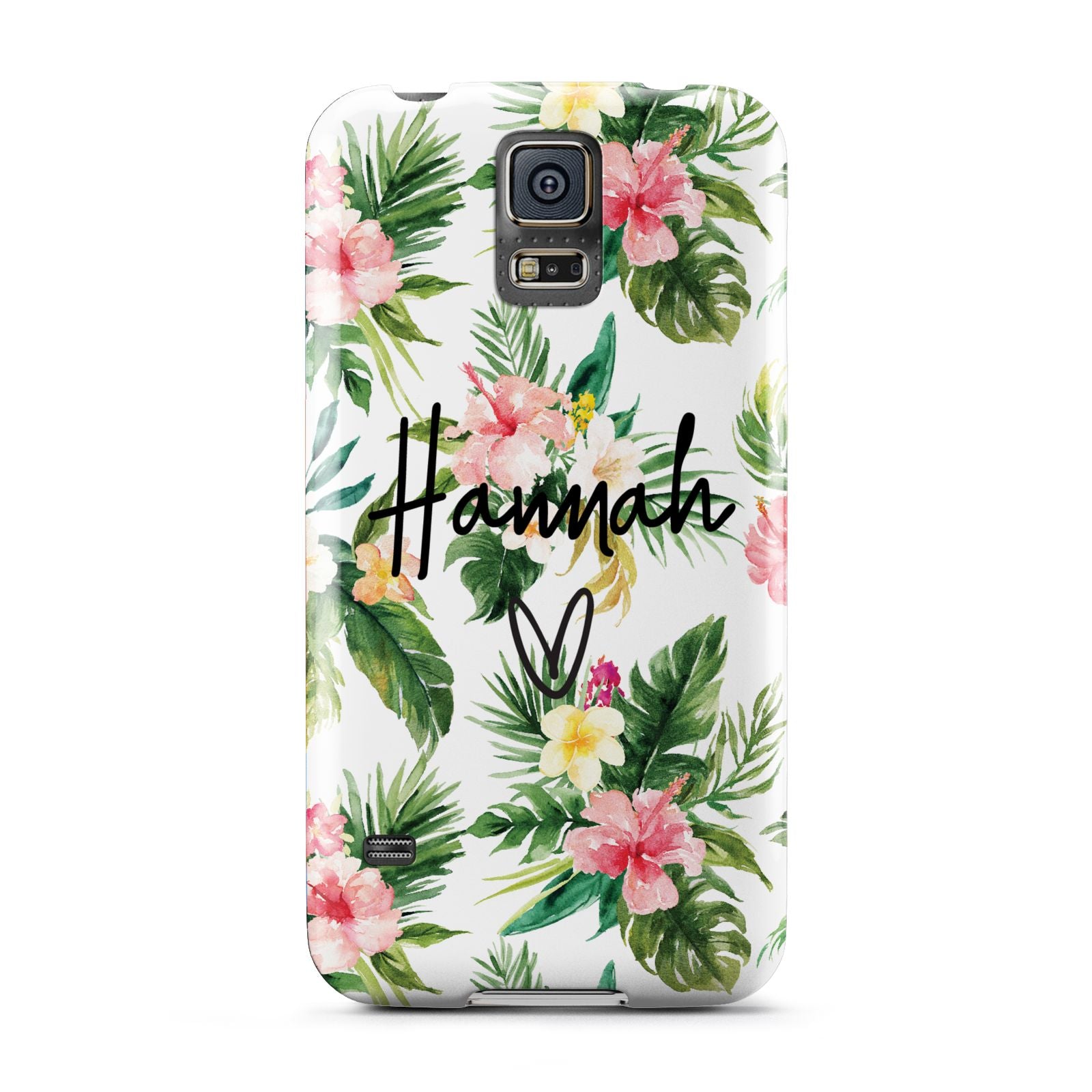 Personalised Tropical Floral Pink Samsung Galaxy S5 Case