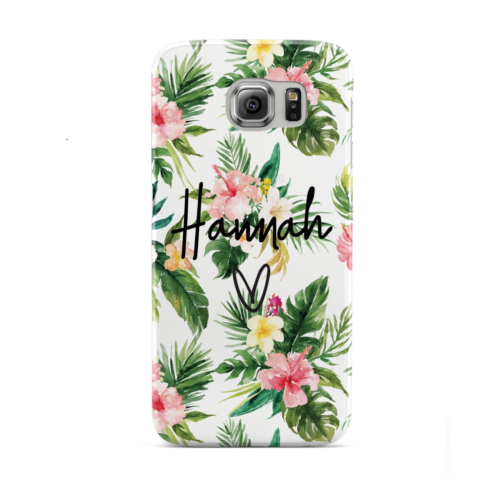 Personalised Tropical Floral Pink Samsung Galaxy S6 Case
