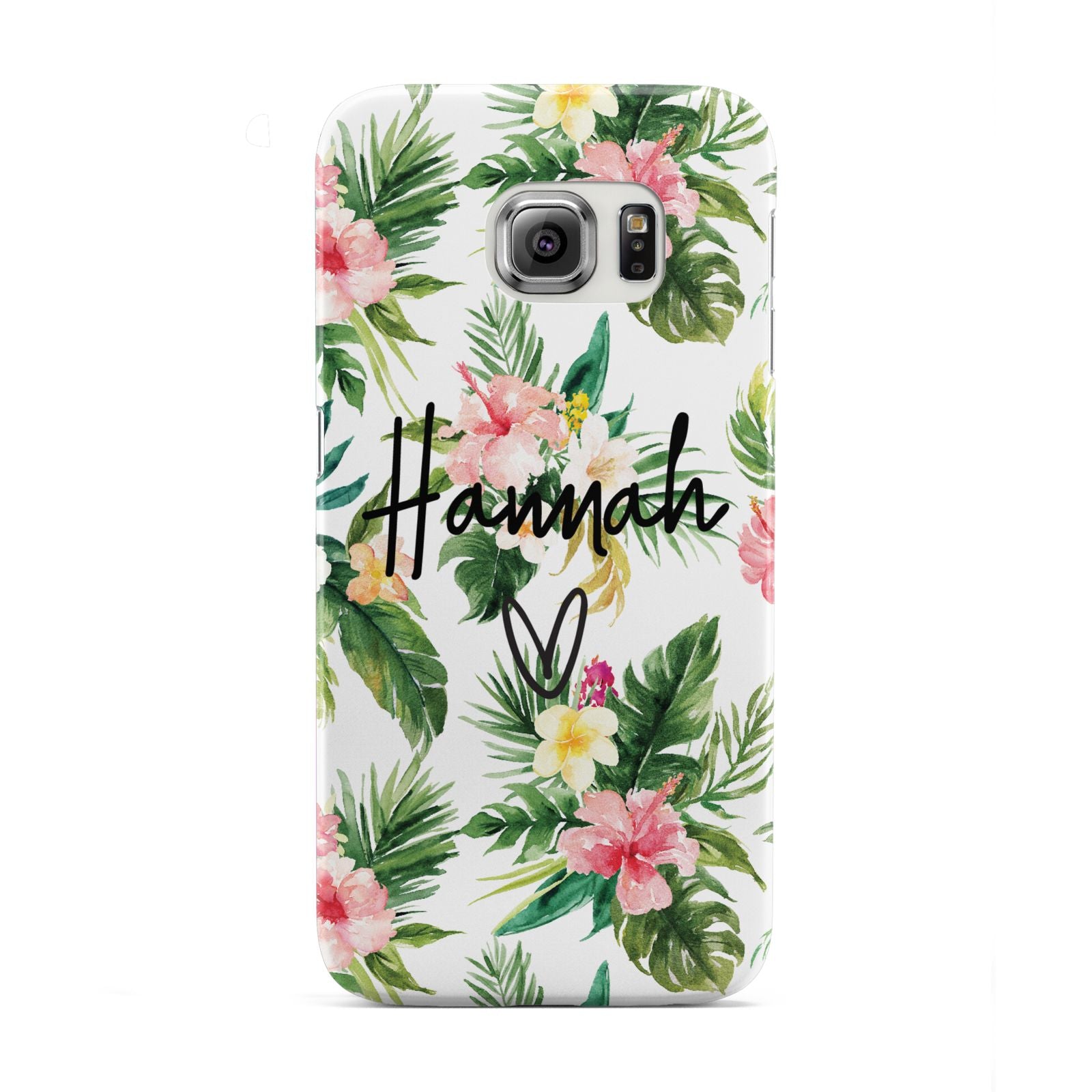 Personalised Tropical Floral Pink Samsung Galaxy S6 Edge Case