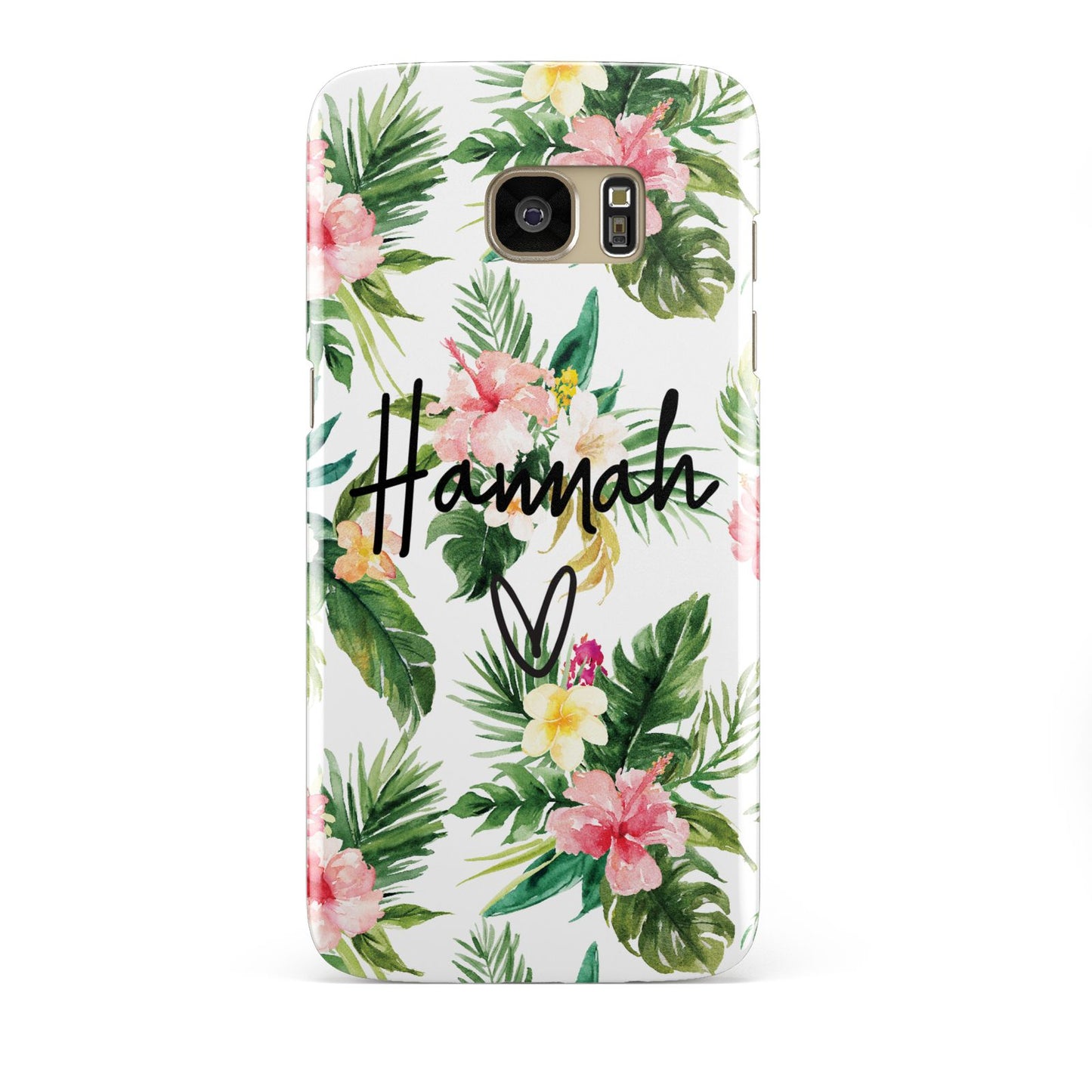 Personalised Tropical Floral Pink Samsung Galaxy S7 Edge Case