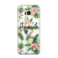 Personalised Tropical Floral Pink Samsung Galaxy S8 Plus Case