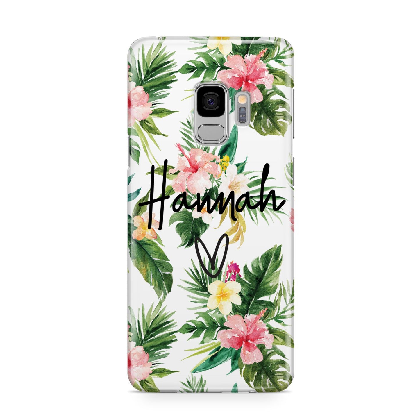 Personalised Tropical Floral Pink Samsung Galaxy S9 Case