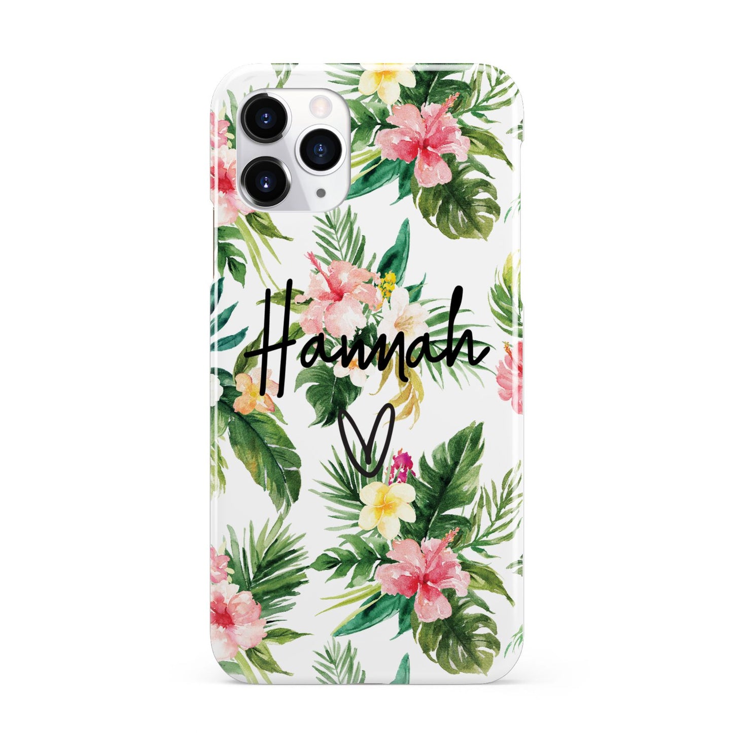 Personalised Tropical Floral Pink iPhone 11 Pro 3D Snap Case