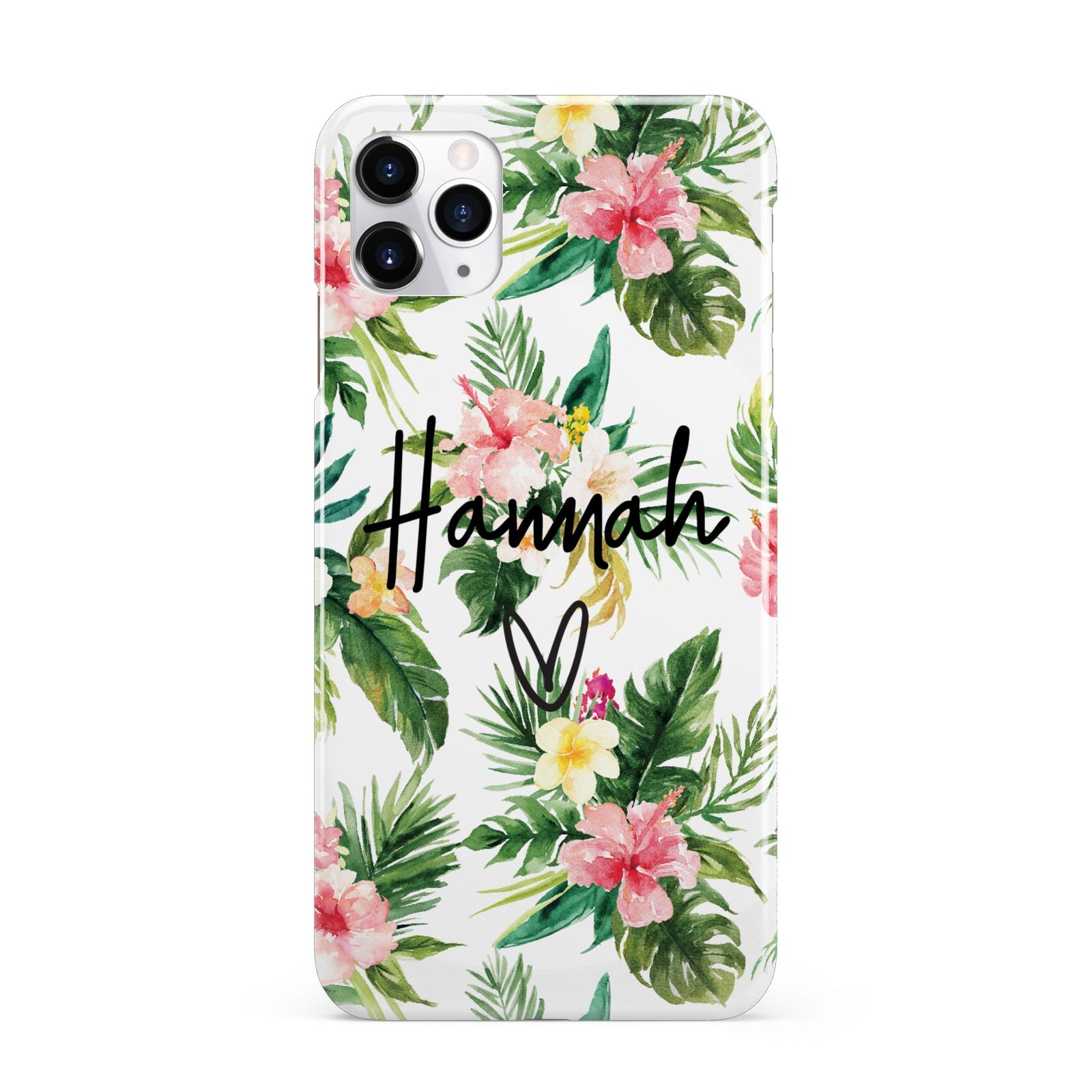 Personalised Tropical Floral Pink iPhone 11 Pro Max 3D Snap Case