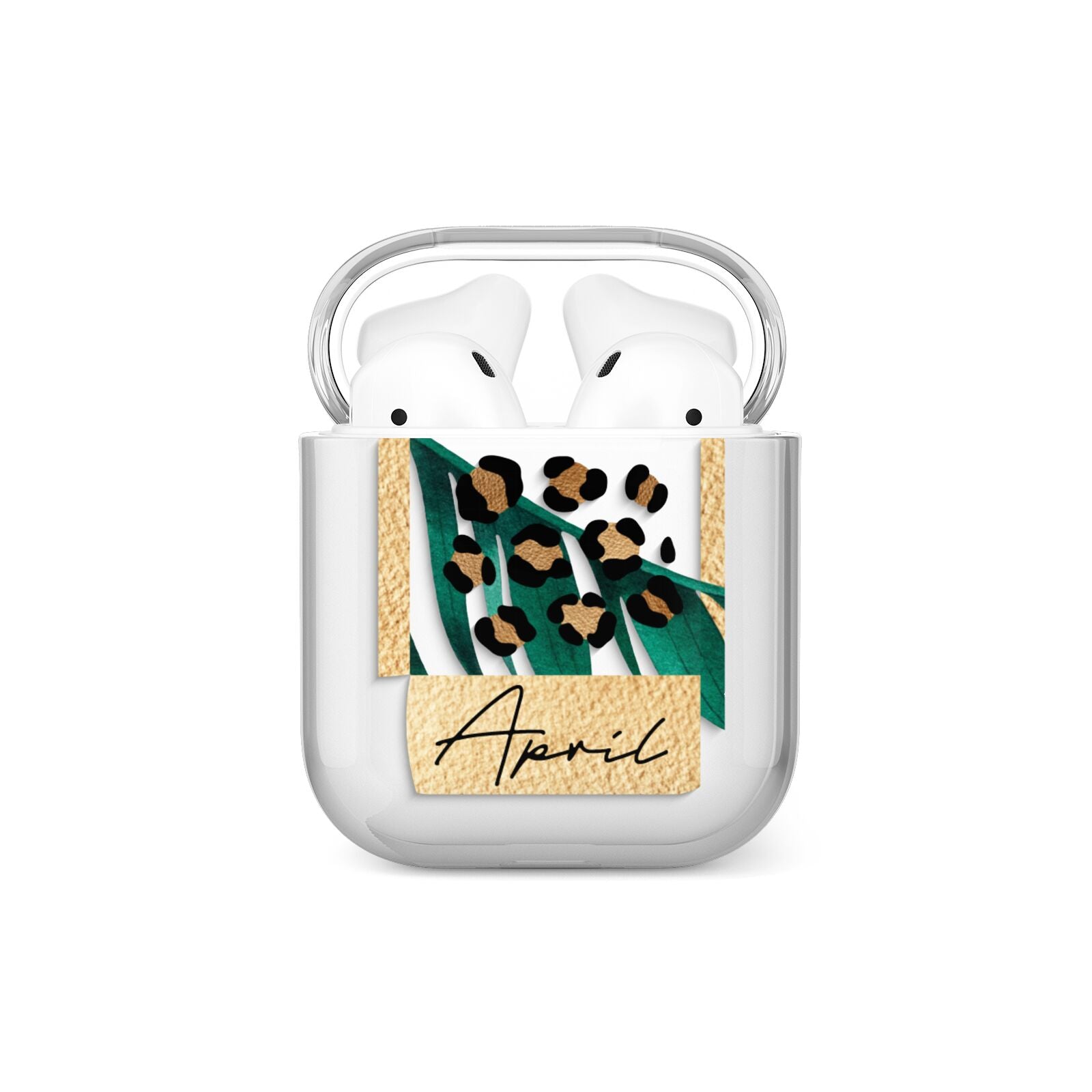 Personalised Tropical Gold AirPods Case