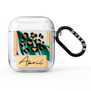 Personalised Tropical Gold AirPods Case