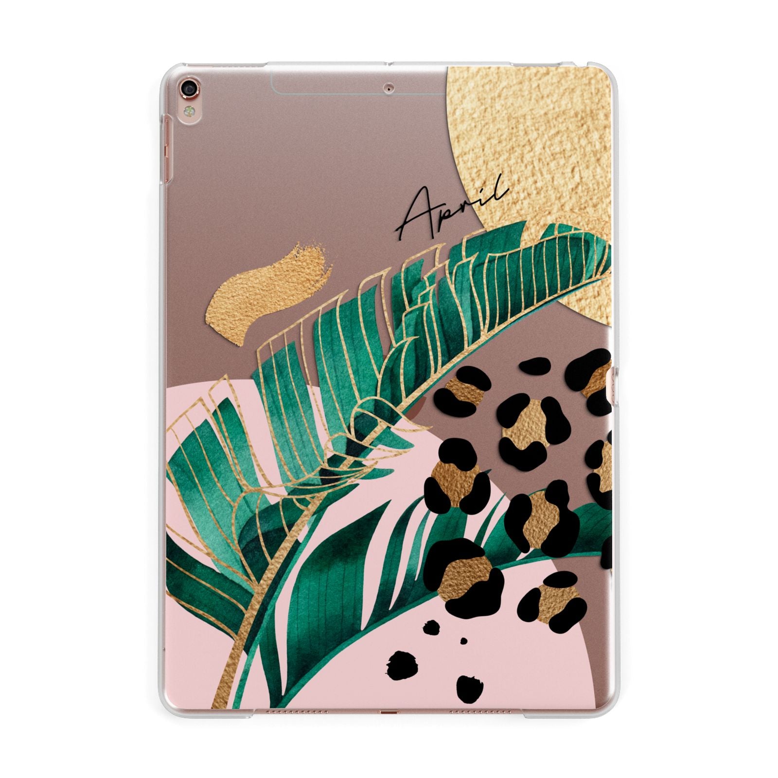Personalised Tropical Gold Apple iPad Rose Gold Case