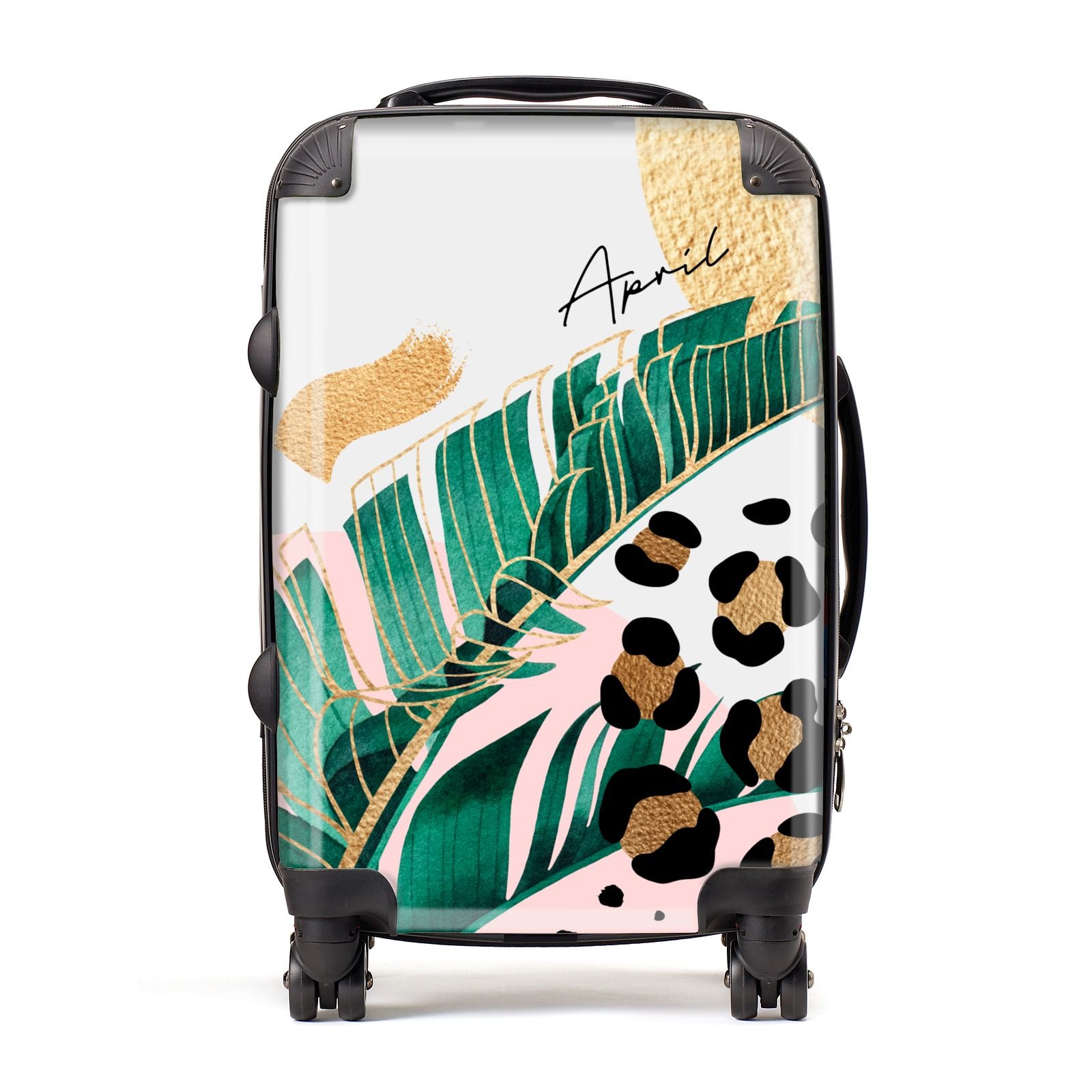 Personalised Tropical Gold Suitcase