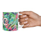 Personalised Tropical Green Leaves Flamingo 10oz Mug Alternative Image 4
