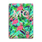 Personalised Tropical Green Leaves Flamingo Apple iPad Grey Case