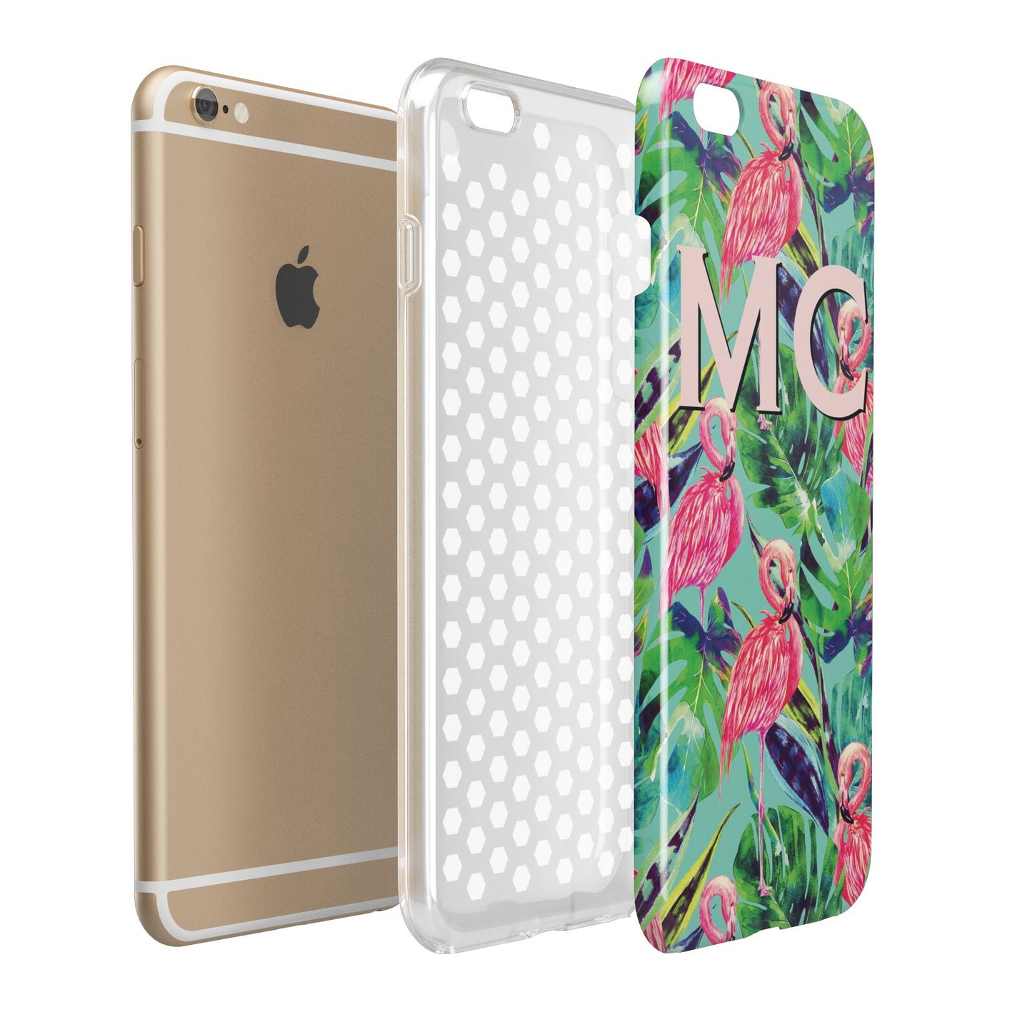 Personalised Tropical Green Leaves Flamingo Apple iPhone 6 Plus 3D Tough Case Expand Detail Image