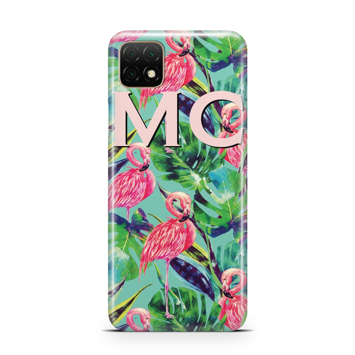 Personalised Tropical Green Leaves Flamingo Huawei Enjoy 20 Phone Case
