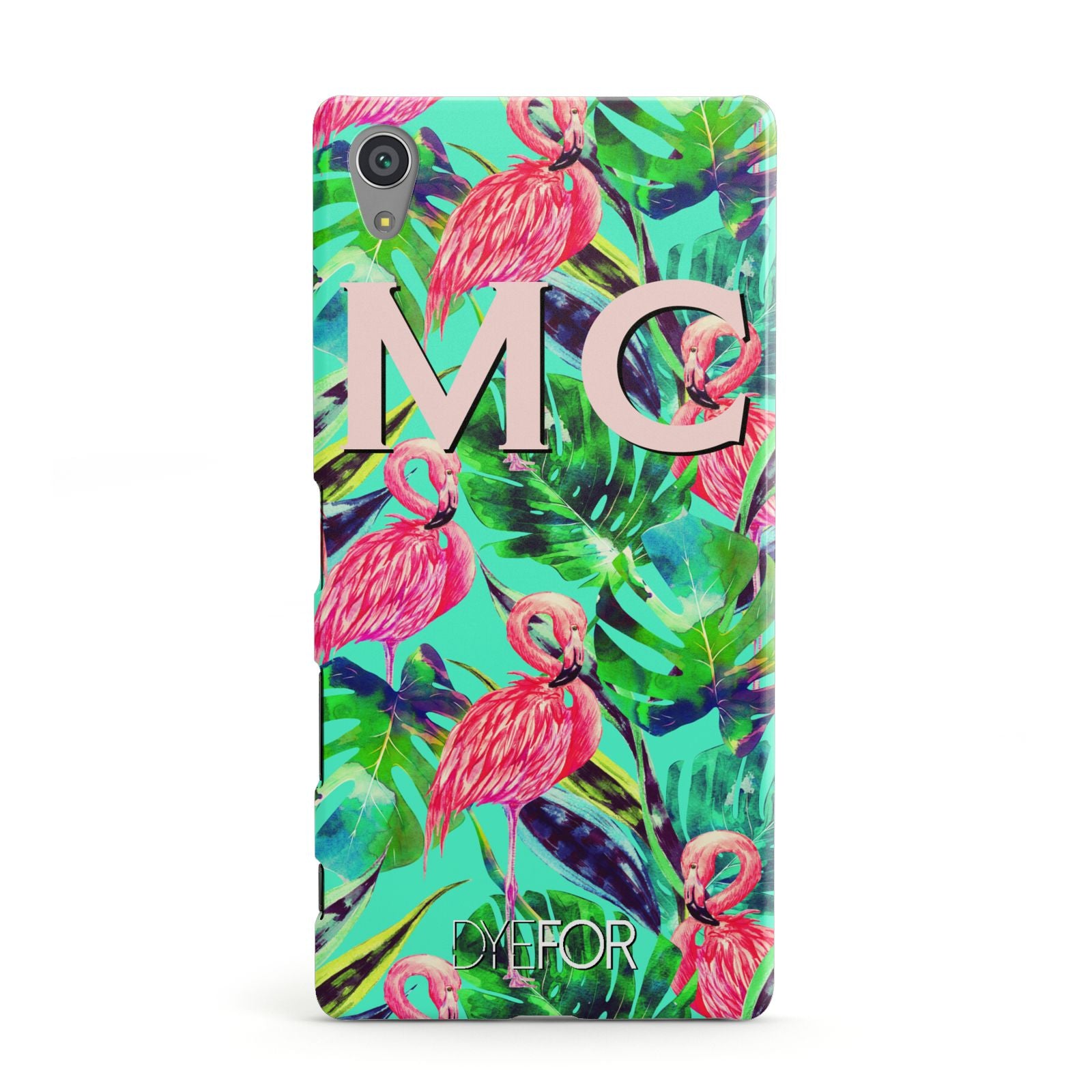 Personalised Tropical Green Leaves Flamingo Sony Xperia Case