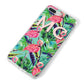 Personalised Tropical Green Leaves Flamingo iPhone 8 Plus Bumper Case on Silver iPhone Alternative Image