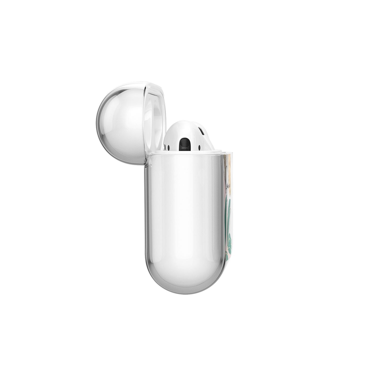 Personalised Tropical Leaf AirPods Case Side Angle