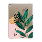 Personalised Tropical Leaf Apple iPad Gold Case