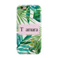 Personalised Tropical Leaf Pink Name Apple iPhone 6 3D Tough Case