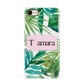 Personalised Tropical Leaf Pink Name Apple iPhone 7 8 3D Snap Case