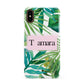 Personalised Tropical Leaf Pink Name Apple iPhone XS 3D Snap Case