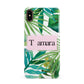 Personalised Tropical Leaf Pink Name Apple iPhone Xs Max 3D Snap Case