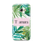 Personalised Tropical Leaf Pink Name Samsung Galaxy A3 2017 Case on gold phone