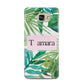 Personalised Tropical Leaf Pink Name Samsung Galaxy A5 2016 Case on gold phone