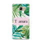 Personalised Tropical Leaf Pink Name Samsung Galaxy A9 2016 Case on gold phone