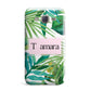 Personalised Tropical Leaf Pink Name Samsung Galaxy J7 Case